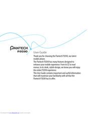 Pantech AT&T P2030 User Manual