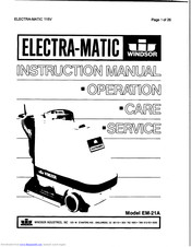 Windsor EM-21A Instruction Manual