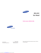 Samsung SCH-A592 User Manual