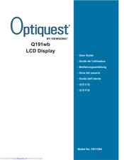 ViewSonic Optiquest Q191wb User Manual