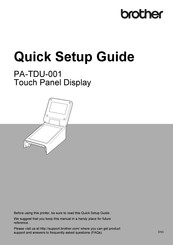 Brother PA-TDU-001 Quick Setup Manual