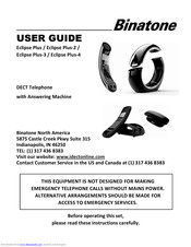 Binatone Eclipse Plus-3 User Manual