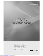 Samsung HG32EE460 Installation Manual