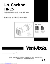 Vent-Axia HR25 Solo Installation And Wiring Instructions