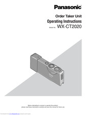 Panasonic WX-CT2020 Operating Instructions Manual