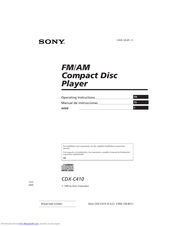 Sony CDX-C410 Operating Instructions Manual