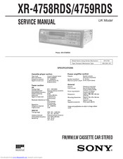 Sony XR-4759RDS Service Manual