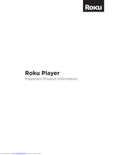 Roku player Important Product Information Manual