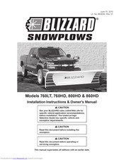 Blizzard Snowplow 800HD Installation Instructions & Owner's Manual