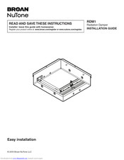 Broan Nutone RDM1 Installation Manual