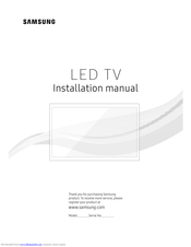 Samsung HG49EE590 Installation Manual