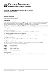 BMW 84 64 0 153 227 Installation Instructions Manual