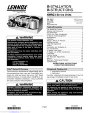 Lennox OHR23-105 Installation Instructions Manual