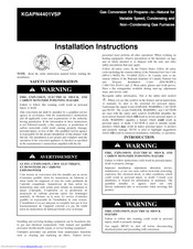 Carrier KGAPN4401VSP Installation Instructions Manual