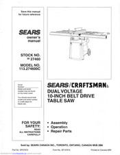 Sears Craftsman 113.274600C Owner's Manual