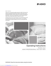 Asko TDC145V Operating Instructions Manual