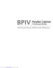 Powerware BPIV 15 kVA Installation & Operation Manual
