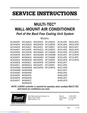 Bard MULTI-TEC W48LAPQ Service Instructions Manual