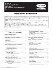 Carrier 50TCQD14 Installation Instructions Manual