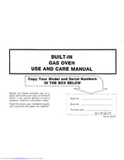 Roper B4007X0 Use And Care Manual