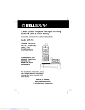 BellSouth GH9492 Owner's Manual Installation And Operating Instructions