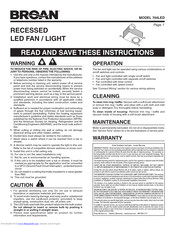 Broan 744LED Instructions Manual