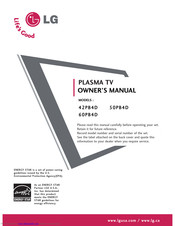 LG 42PB4D Series Owner's Manual