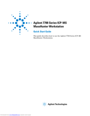 Agilent Technologies Agilent 7700 Series ICP-MS Quick Start Manual