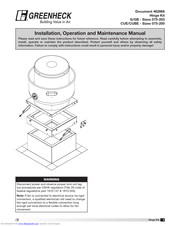 Greenheck G Installation, Operation And Maintenance Manual