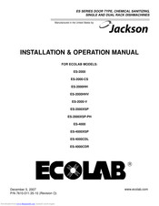 Jackson ECOLAB ES-2000 Installation & Operation Manual