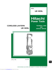 Hitachi UB 18DSL Technical Data And Service Manual