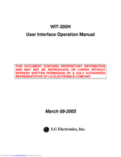 LG WIT-300H Operation Manual