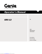 Genie Lift Guard GRC-12 Operator's Manual