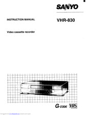 Sanyo VHR-830 Instruction Manual