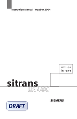 Siemens SITRANS LR 400 Instruction Manual And Users Manual