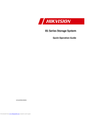 HIKVISION 81 Series Quick Operation Manual