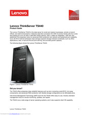 Lenovo ThinkServer TS440 Product Manual