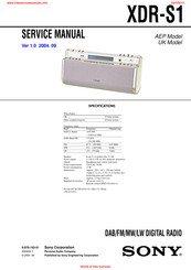 Sony XDR-S1 Service Manual