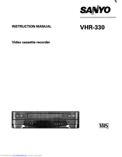 Sanyo VHR-330 Instruction Manual