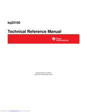 Texas Instruments bq35100 Technical Reference Manual