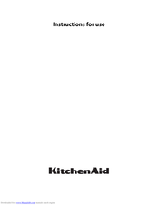 Kitchenaid KHIP5 90510 Instructions For Use Manual