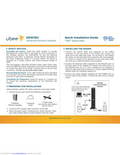 Ubee DDW36C Quick Installation Manual