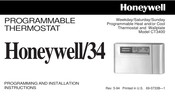 Honeywell CT3400 Programming And Installation Instructions