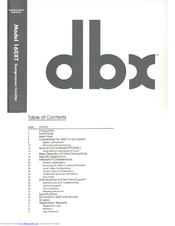 dbx 160XT Instruction Manual