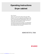 Asko DC7583 Operating Instructions Manual