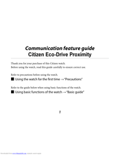 Citizen Eco-Drive Proximity Features Manual