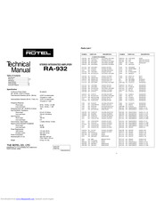 Rotel RA-932 Technical Manual