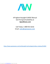 Agilent Technologies E1403C Installation And User Manual