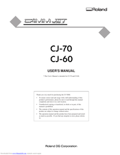 Roland CAMM JET CJ-70 User Manual
