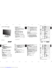 Acer P229HQL Quick Manual